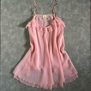Victoria’s Secret y2k pink ruffled babydoll slip dress